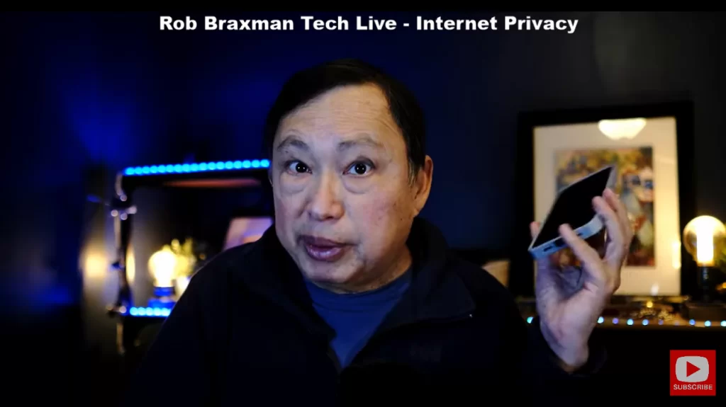 Rob Braxman holding the Brax2 Phone in his studio